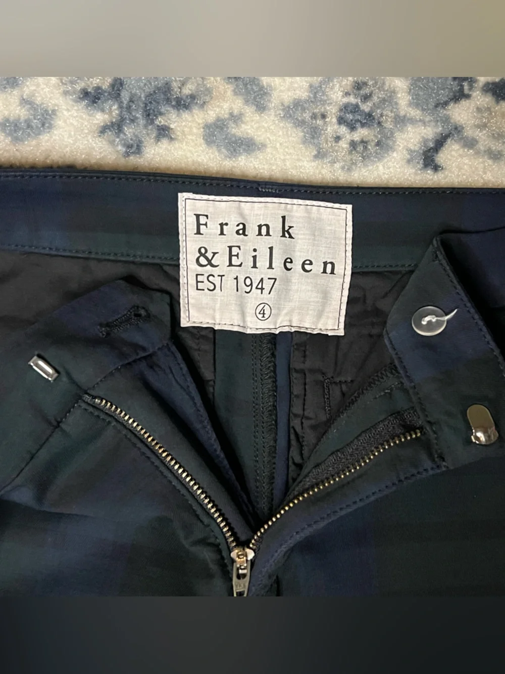 Frank & Eileen Wicklow Plaid Chinos - Navy & Green - Picture 7 of 9